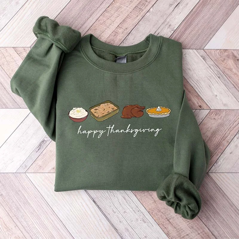 Oversized fleece sweatshirts white -Retro Thanksgiving Pumpkin Pie Sweatshirt