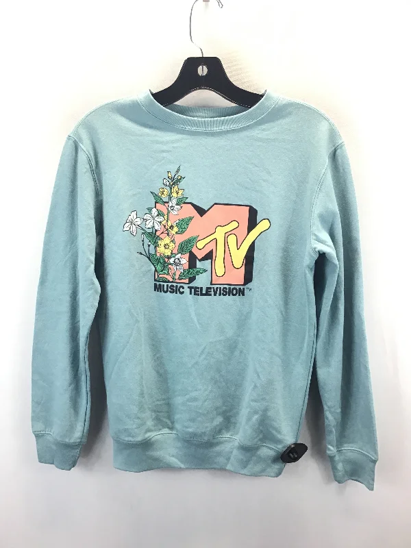 Hoodless cotton sweatshirts blue -Sweatshirt Crewneck By Clothes Mentor In Green, Size: Xs