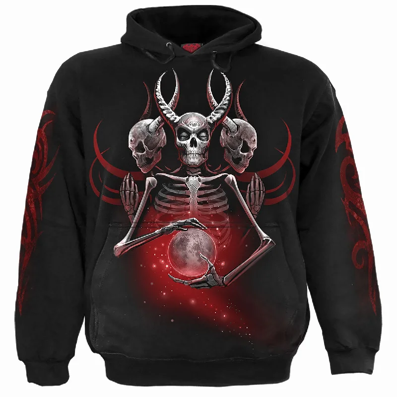 Plaid fleece hoodie tan -THIRD EYE AWAKENING - Hoody Black