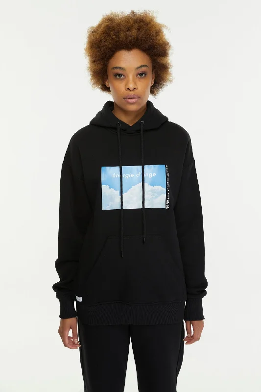 Terry pullover hoodie blue -énergie d'ange / Oversized Pullover Hoodie