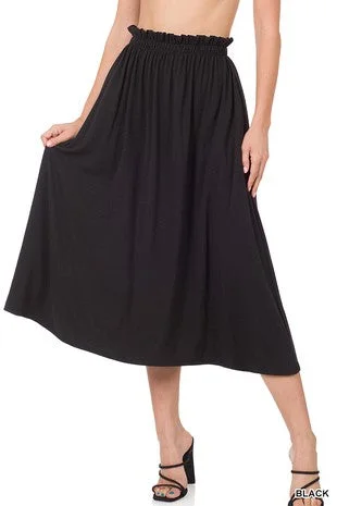 raw rebel skirts -Paperbag Waist Midi Skirt