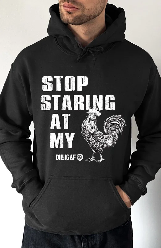 Terry zip-up hoodie black -Stop Staring Pullover Hoodie