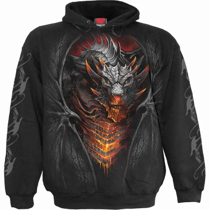 Velvet zip-up hoodie black -DRACONIS - Hoody Black