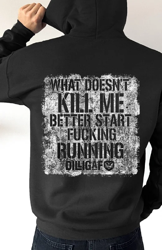 Textured cotton hoodie purple -What Doesn't Kill Me Dilligaf Pullover Hoody