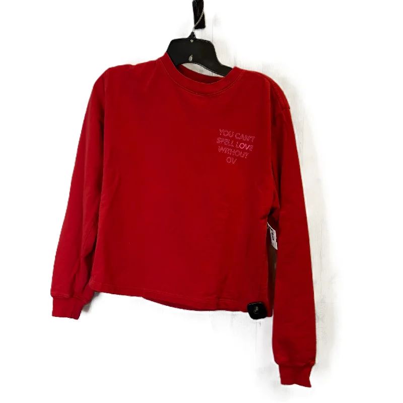 Striped fleece sweatshirts black -Sweatshirt Crewneck By Outdoor Voices In Red, Size: S