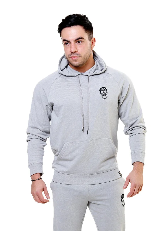 Striped fleece hoodie blue -Mens Silver Slim Fit Hoodie