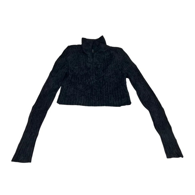 Chenille crewneck sweatshirts black -Sweatshirt Collar By Urban Outfitters In Black, Size: M