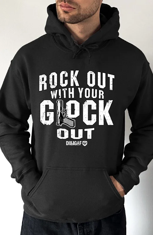 Pinstripe hoodie formal cream -Rock Out, Glock Out Pullover Hoodie