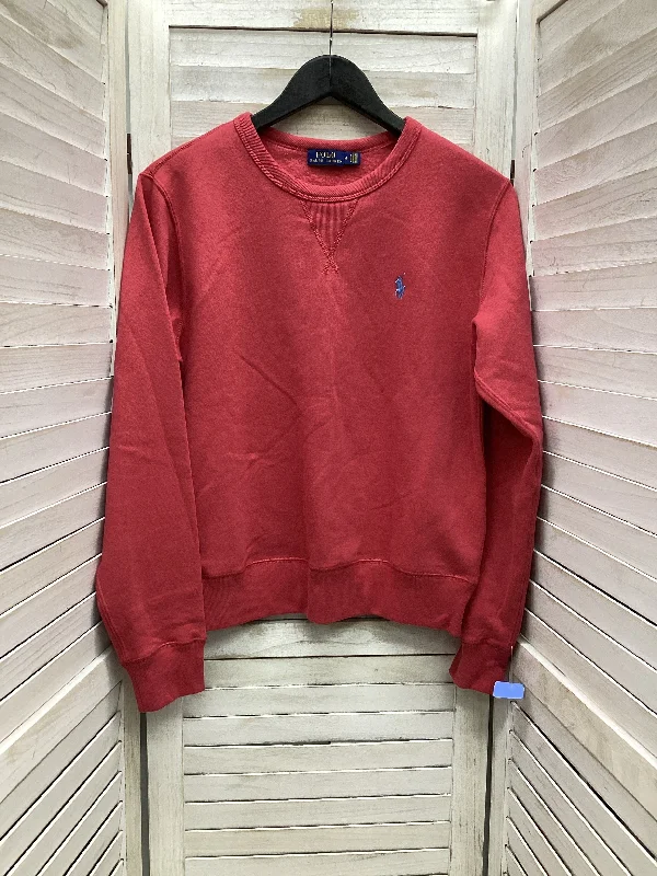 Pinstripe cotton sweatshirts black -Sweatshirt Crewneck By Polo Ralph Lauren In Red, Size: M