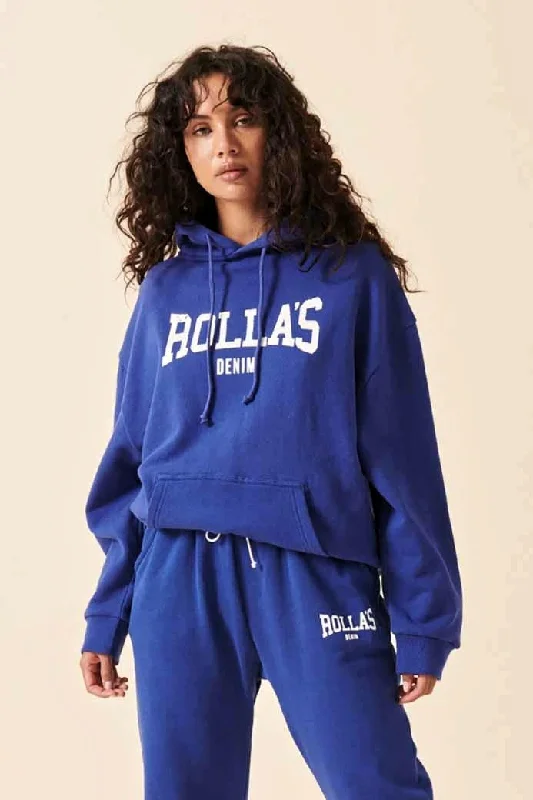 Mesh cotton hoodie tan -ROLLAS Womens Workout Slouch Hood Sweat Electric Blue