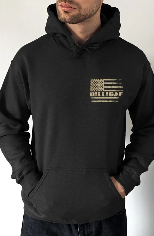 Plaid cotton hoodie navy -Simple Duty Honor Dilligaf Pullover Hoodie