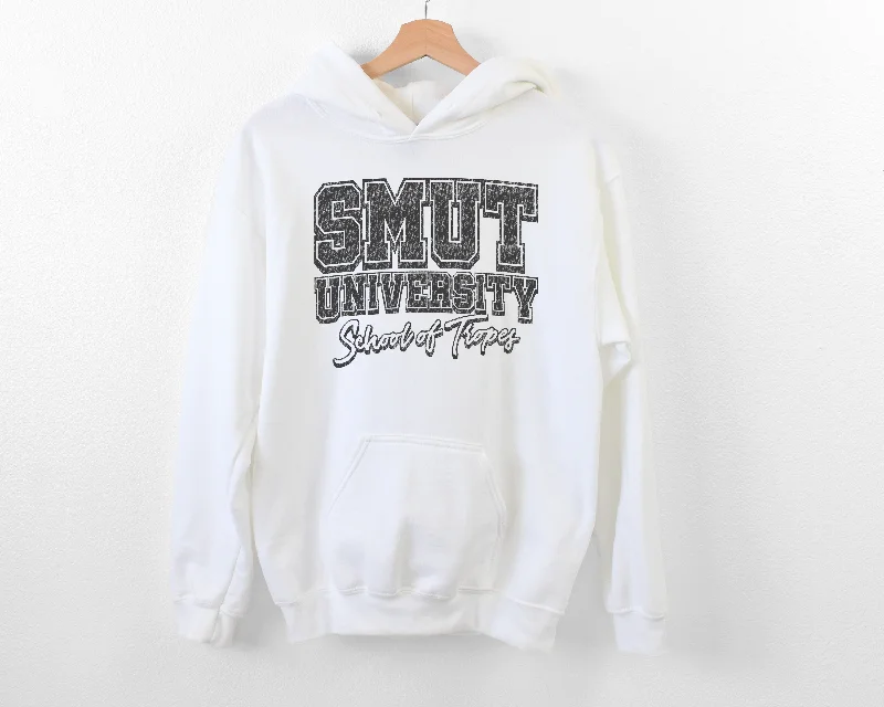 Long cotton hoodie pink -smut university hoodie