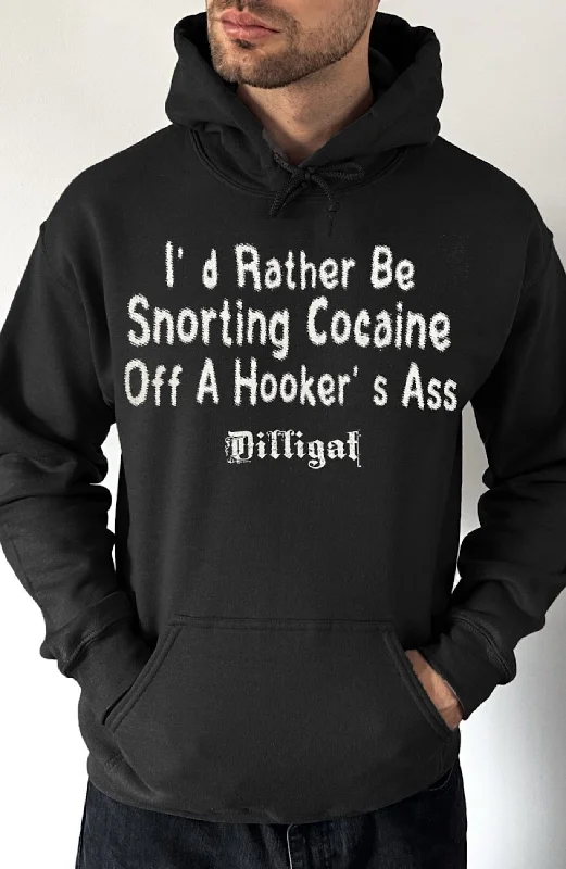 Fringe cotton hoodie red -I'd rather be snorting cocaine Pullover Hoodie