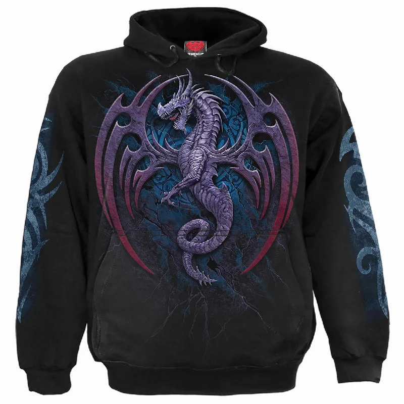 Textured fleece hoodie navy -DRAGON BORNE - Hoody Black