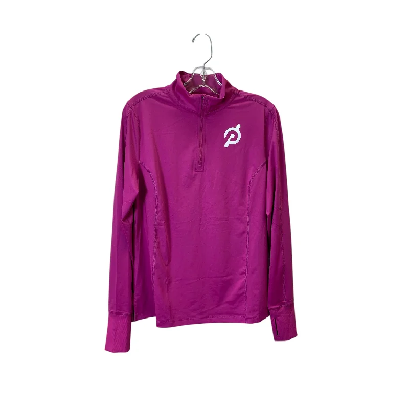 Hoodless fleece sweatshirts purple -Athletic Sweatshirt Collar By Peloton In Purple, Size:M