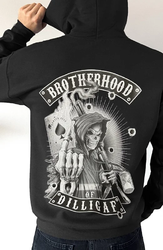 Cropped cotton hoodie grey -The Brotherhood Pullover Hoodie