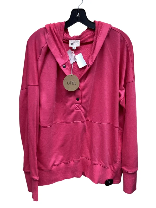 Velvet pullover sweatshirts tan -Sweatshirt Hoodie By Bibi In Pink, Size: Xl