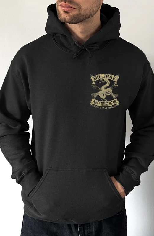 Metallic fleece hoodie silver -Simple Don't Tread Tan Snake Pullover Hoodie