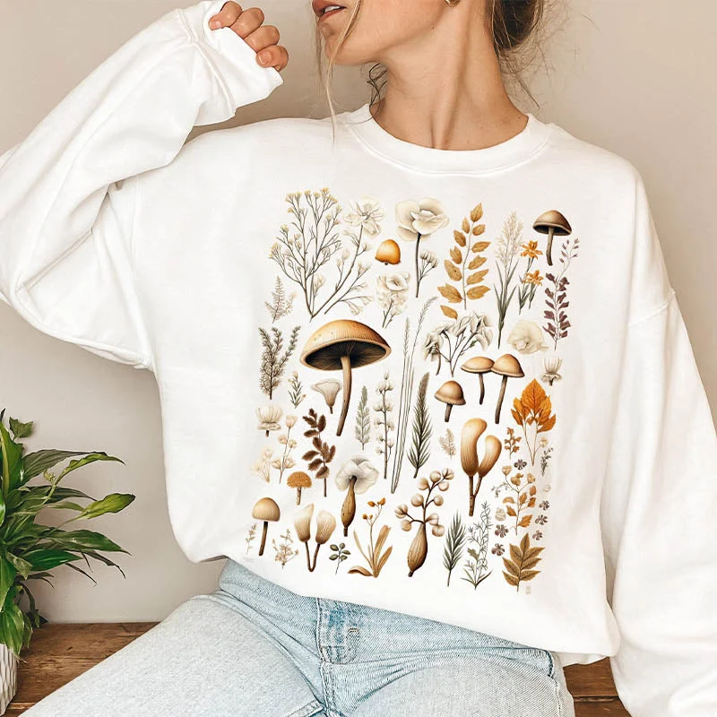 Neon cyan sweatshirts bold -Mushroom Vintage plant Sweatshirt