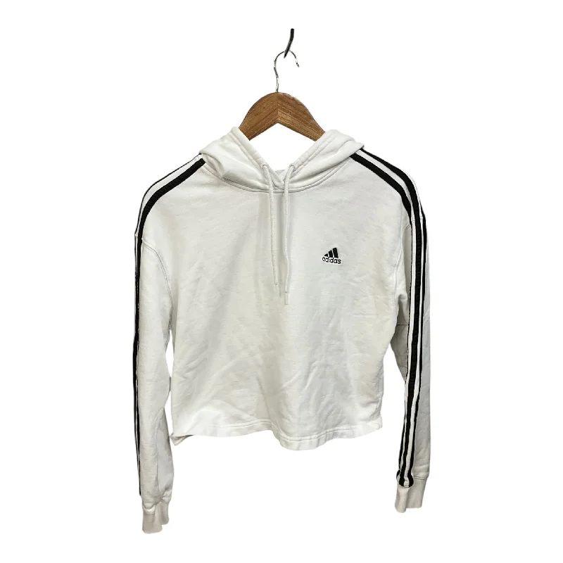 Satin cotton sweatshirts black -Athletic Sweatshirt Hoodie By Adidas In White, Size: L