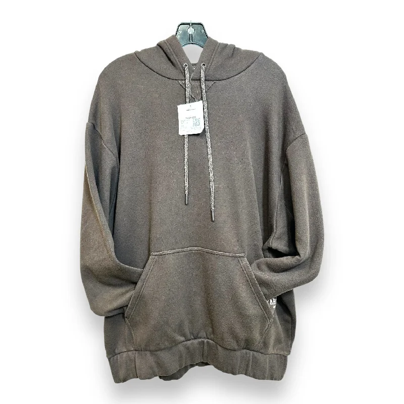 Chenille pullover sweatshirts beige -Sweatshirt Hoodie By Fabletics In Brown, Size: Xs