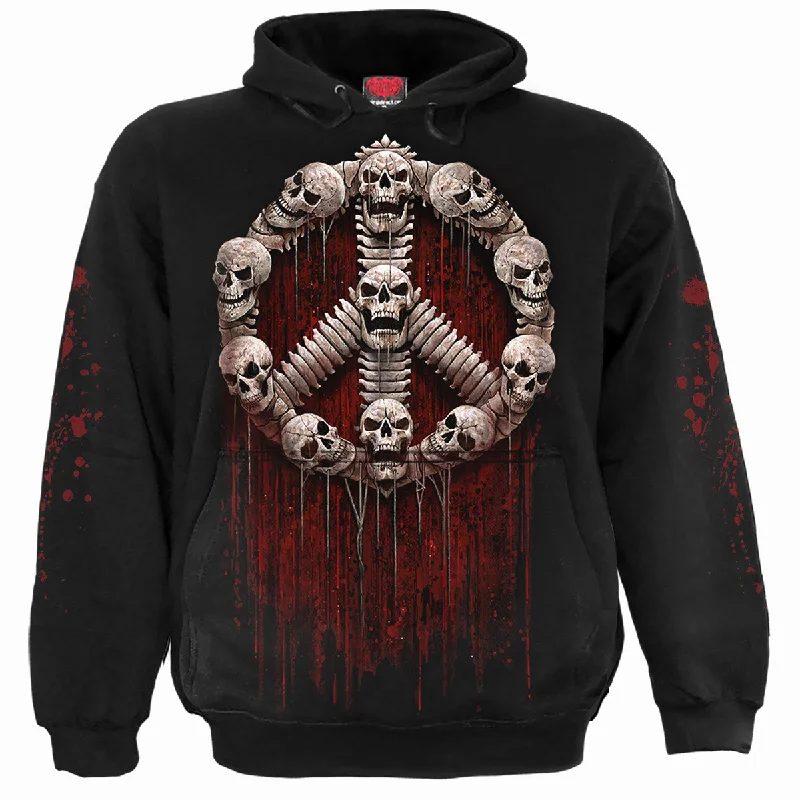 Pinstripe cotton hoodie red -WAR KILLS - Hoody Black