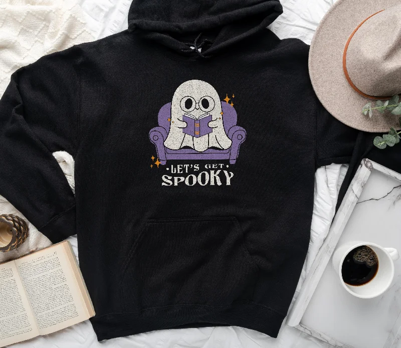 Sherpa hoodie fuzzy tan -let's get spooky hoodie