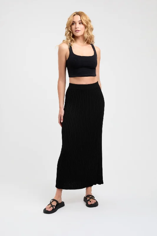 sharp chiffon skirts -Mika Flared Midi Skirt