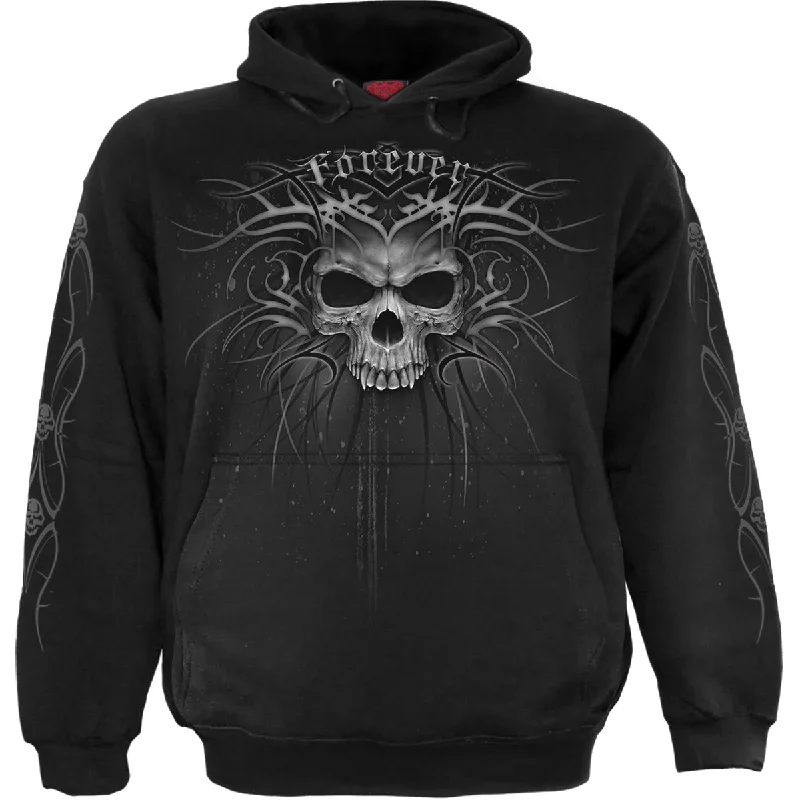 Tie-dye fleece hoodie black -DEATH FOREVER - Hoody Black