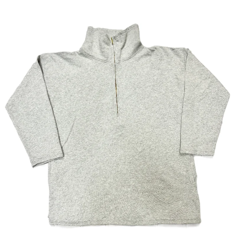 Cropped fleece sweatshirts tan -Sweatshirt Crewneck By J. Crew In Grey, Size: S