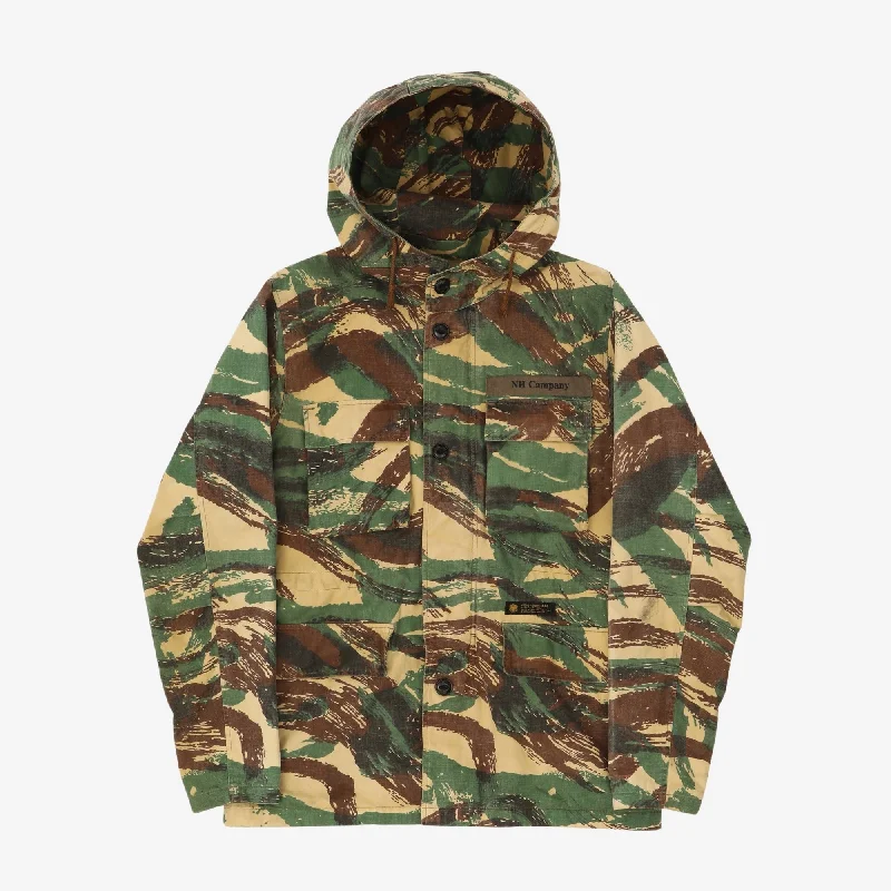 Matte fleece jacket red -Camouflage Hooded Jacket