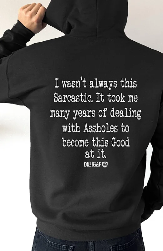 Chenille hoodie cozy navy -I haven't always been this sarcastic Pullover Hoodie