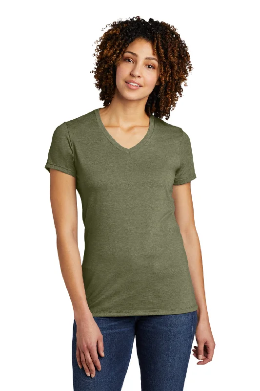 tent life t-shirts -Allmade Womens Short Sleeve V-Neck T-Shirt - Olive You Green