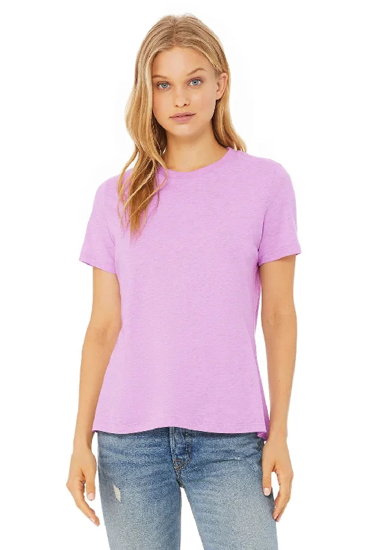 volley fan t-shirts -Bella + Canvas Womens CVC Short Sleeve Crewneck T-Shirt - Heather Prism Lilac