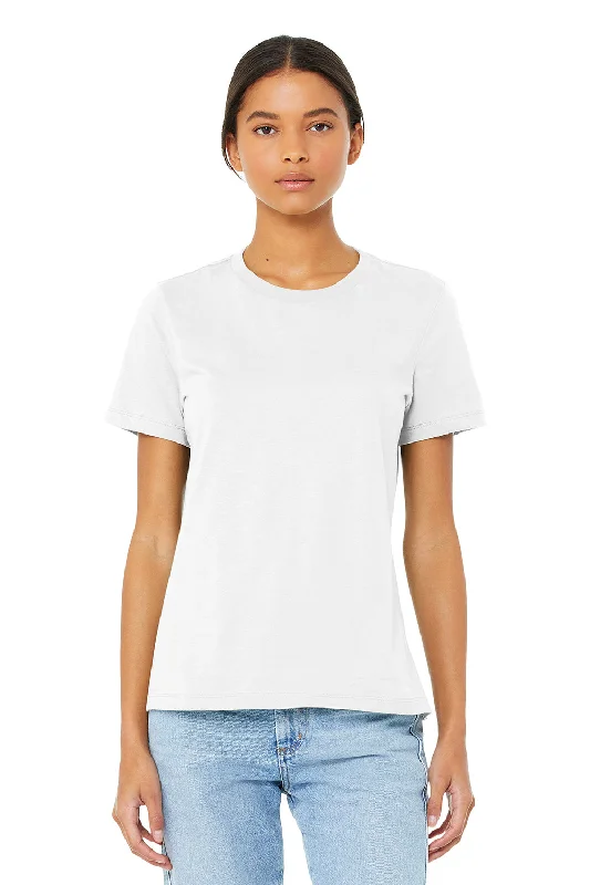 rugged denim t-shirts -Bella + Canvas Womens CVC Short Sleeve Crewneck T-Shirt - Solid White