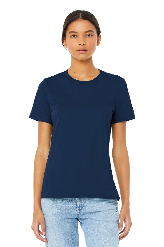 sand wash t-shirts -Bella + Canvas Womens Relaxed Jersey Short Sleeve Crewneck T-Shirt - Navy Blue