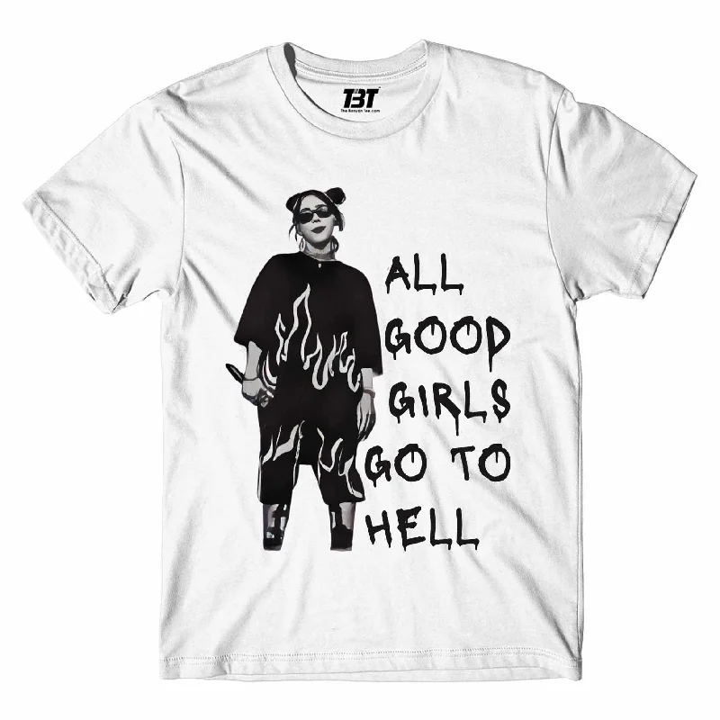 fin stitch t-shirts -Billie Eilish T shirt - All The Good Girls Go To Hell