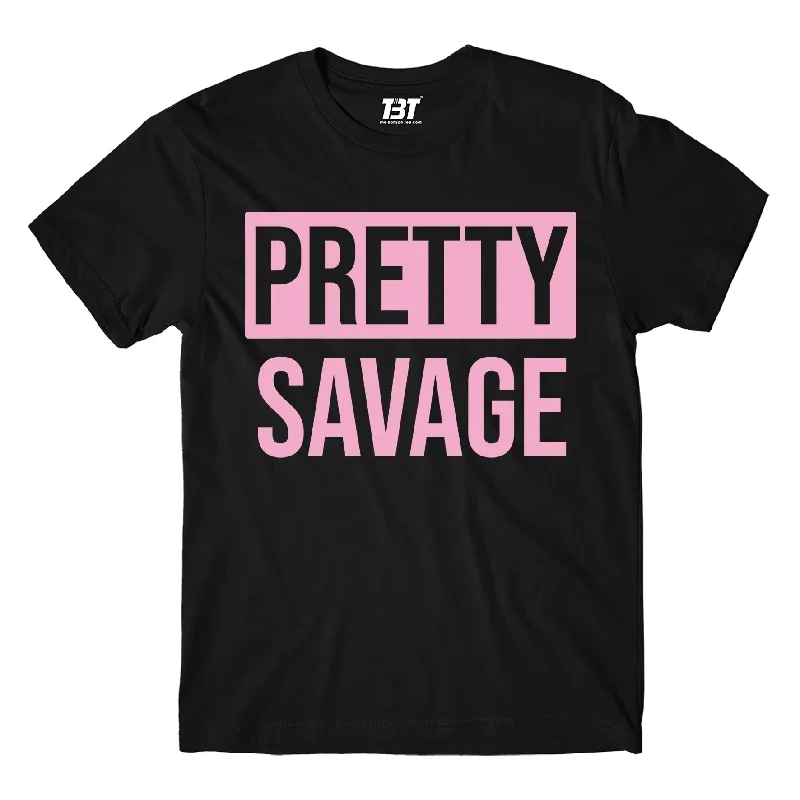 quilt stitch t-shirts -Black Pink T shirt - Pretty Savage