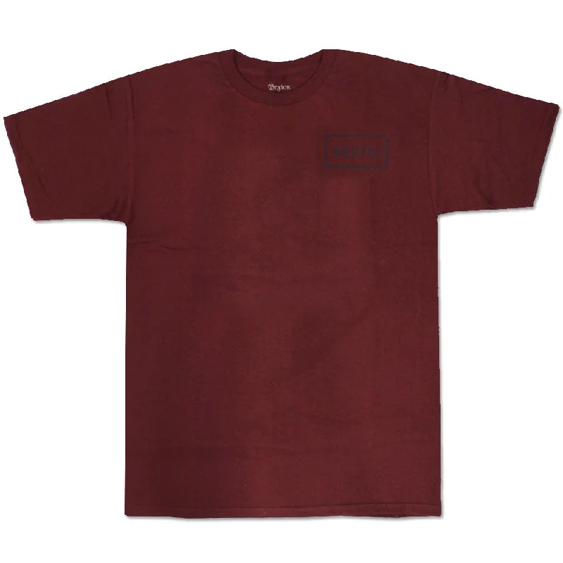 sky pilot t-shirts -Brixton Rift T-Shirt Burgundy Navy