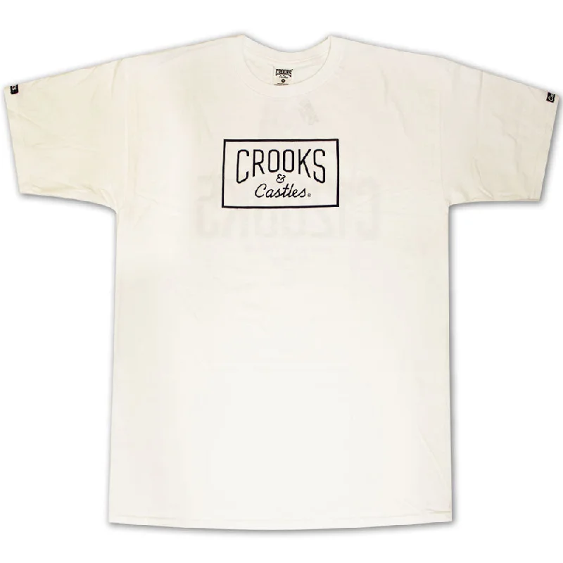 stud detail t-shirts -Crooks & Castles Castle Crksull T-shirt White