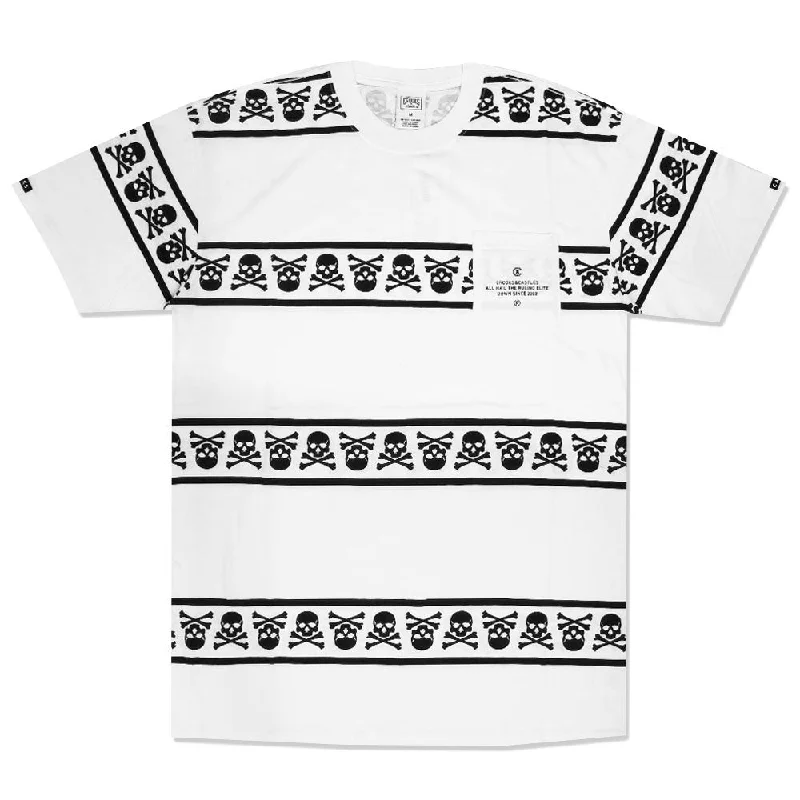 iron press t-shirts -Crooks & Castles Skull Squadron Pocket T-Shirt White