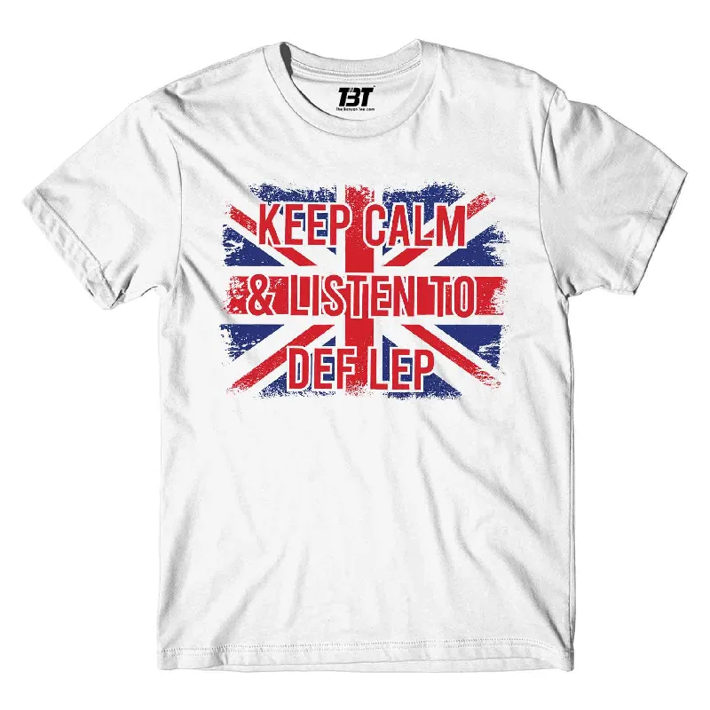 curved hem t-shirts -Def Leppard T shirt - Keep Calm