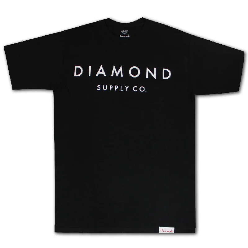 city street t-shirts -Diamond Supply Co Stone Cut Premium Cotton T-shirt Black