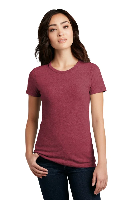 performance dry t-shirts -District Womens Perfect Blend Short Sleeve Crewneck T-Shirt - Heather Red