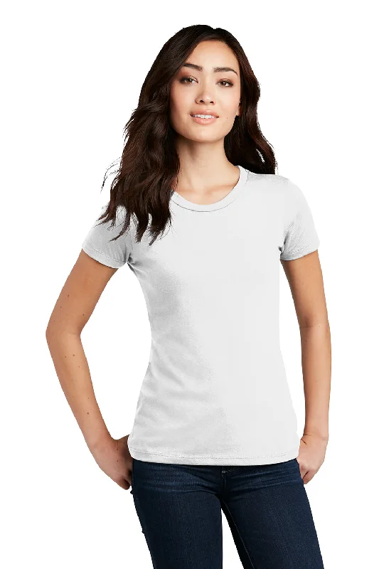 orb trek t-shirts -District Womens Perfect Blend Short Sleeve Crewneck T-Shirt - White