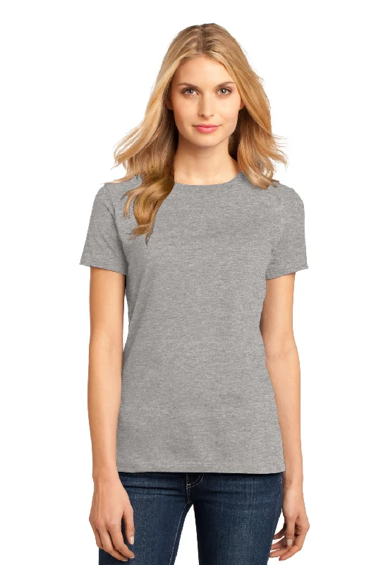 cropped graphic t-shirts -District Womens Perfect Weight Short Sleeve Crewneck T-Shirt - Heather Steel Grey