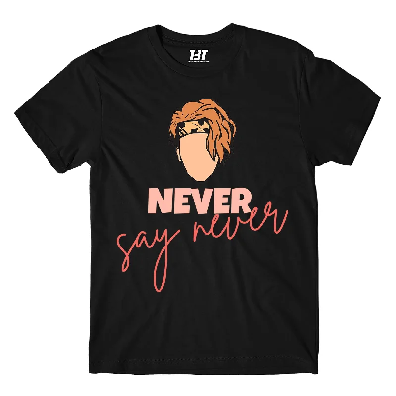 artisan embroidered t-shirts -Justin Bieber T shirt - Never Say Never