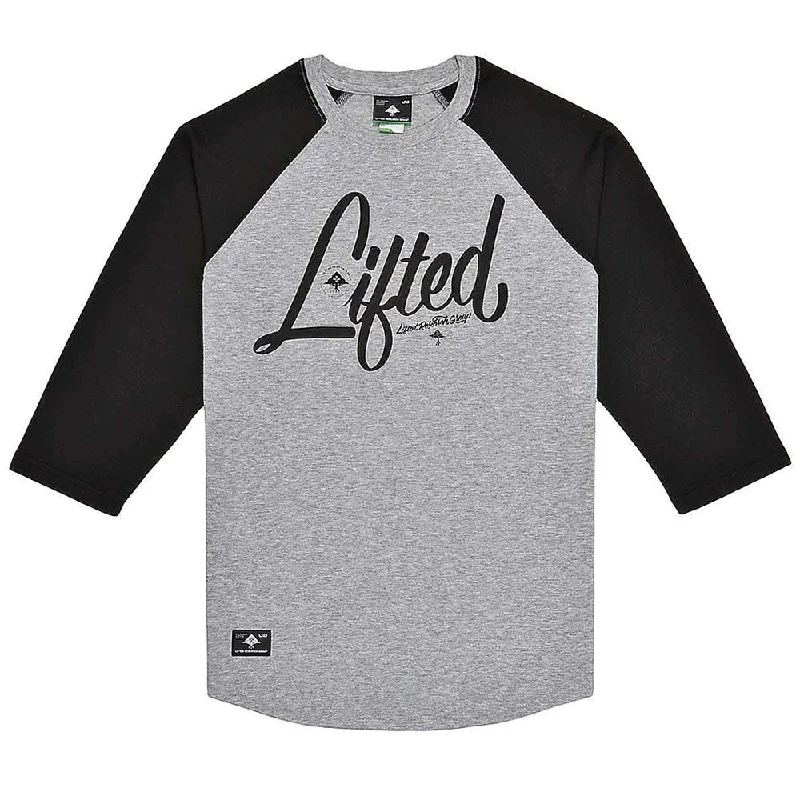 time tag t-shirts -Lrg RC Three Quarter Sleeve Raglan Baseball T-Shirt Black