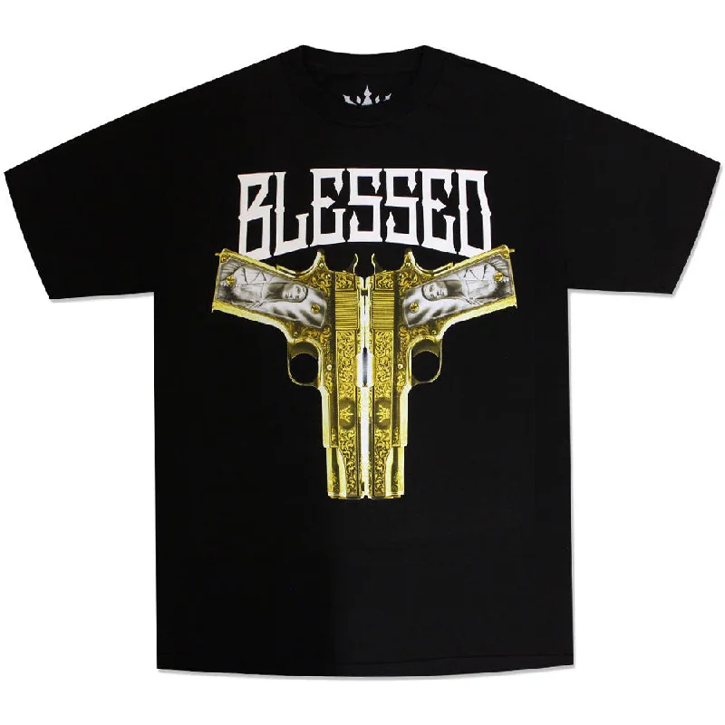 side knot t-shirts -Mafioso Blessed T-Shirt Black