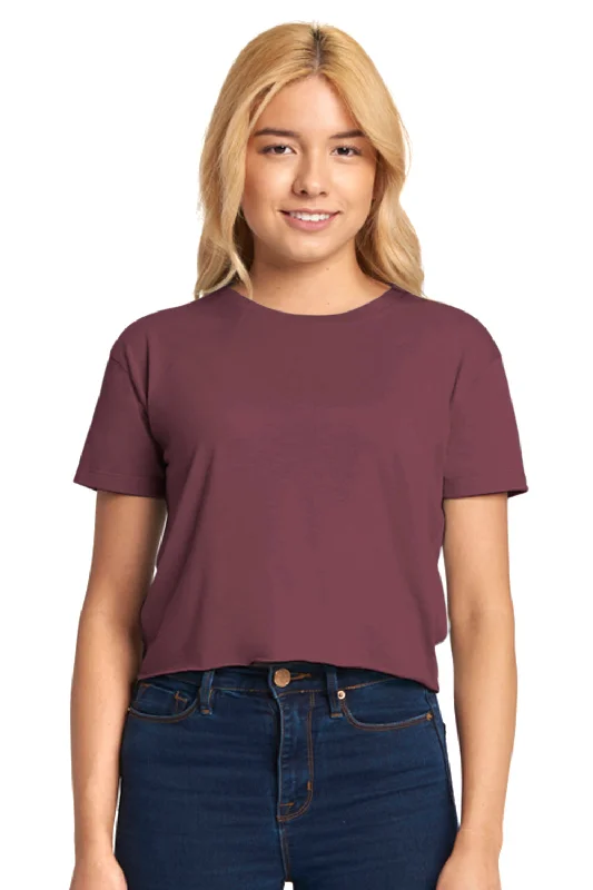 heathered t-shirts texture -Next Level Womens Festival Cali Crop Short Sleeve Crewneck T-Shirt - Shiraz